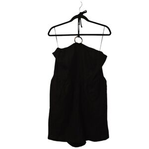 Black Old Navy Women's Linen-Blend O-Ring Halter Romper